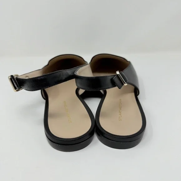 New Stuart Weitzman Ryder Slingback Flat Black Sz 9.5 - Picture 5 of 13